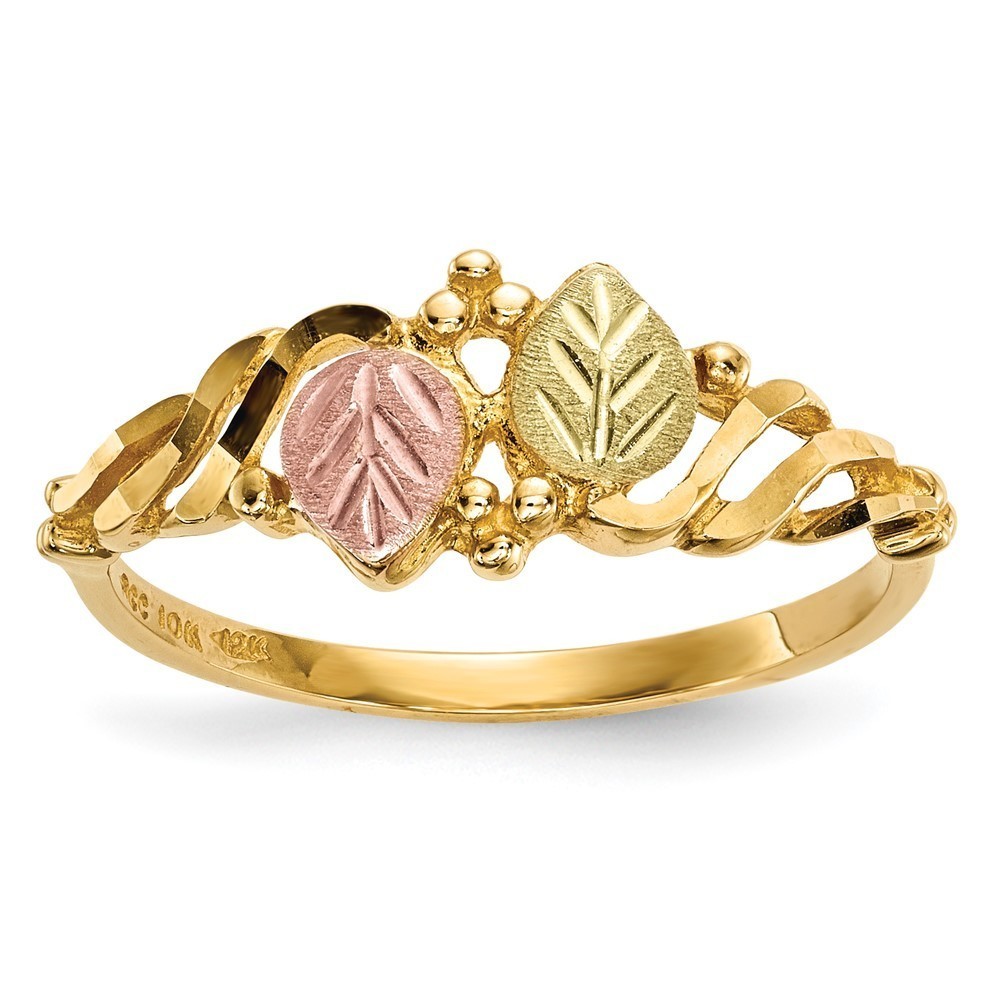 10k Tri-Color Black Hills Gold Ring, Size 7